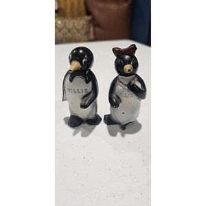 Vintage Kool Cigarettes Willie & Millie Ceramic Salt & Pepper Shakers 1950s